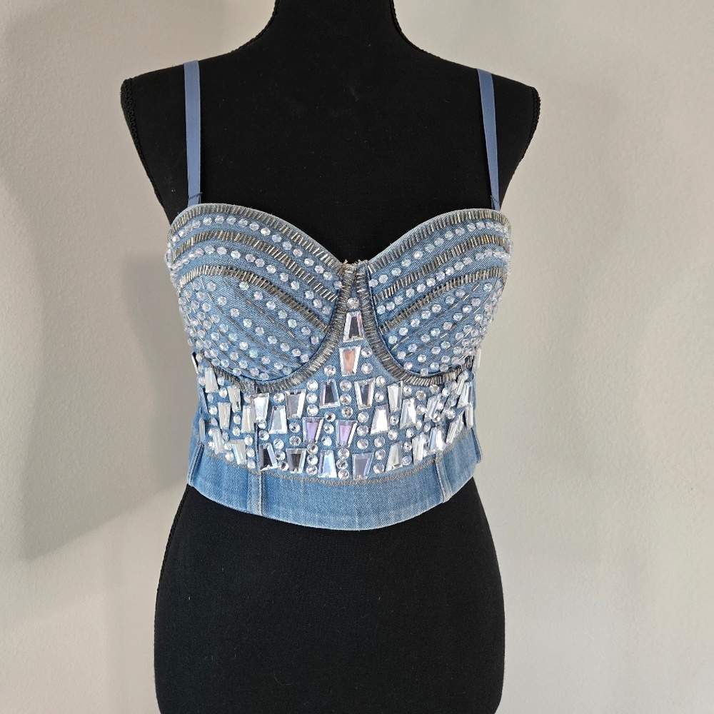 Jean Corset with Rhinestones